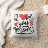 I Love You Mom Heartfelt Kids Design クッション (ブランケット)