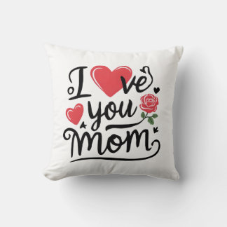 I Love You Mom Heartfelt Kids Design クッション
