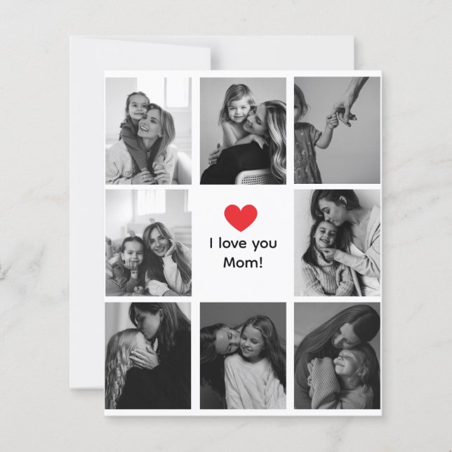 I Love You Mom Photo Collage Card (正面)