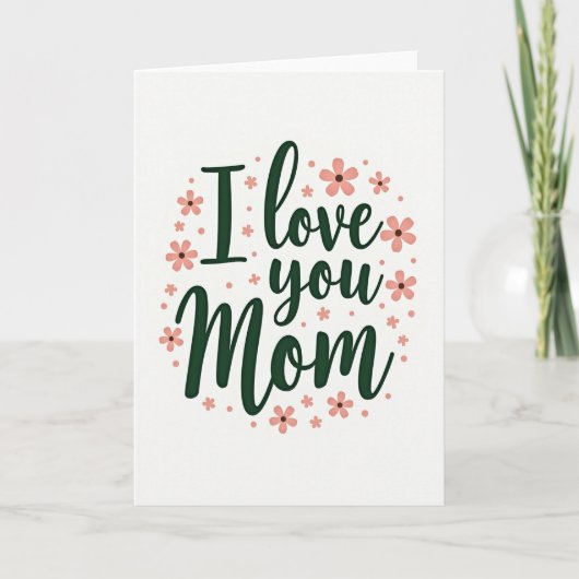 I Love You Mom Script Art Card カード (正面)