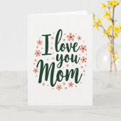 I Love You Mom Script Art Card カード (黄色い花)