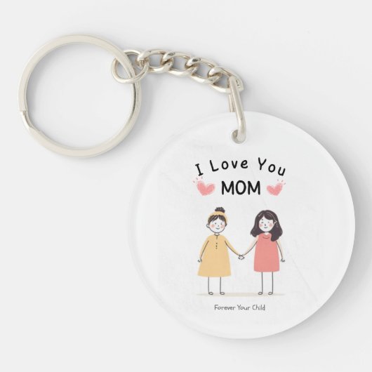 I Love You Mom T-Shirt.Cute Mother's Day Gift キーホルダー (正面)