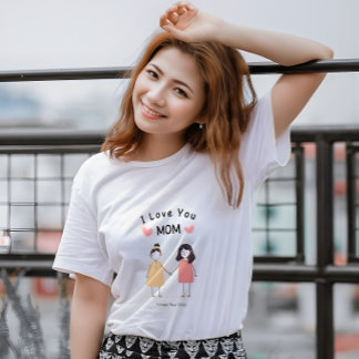 I Love You Mom T-Shirt.Cute Mother's Day Gift Tシャツ