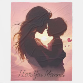 I Love You Momma フリースブランケット