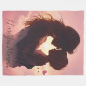 I Love You Momma フリースブランケット (正面(横))