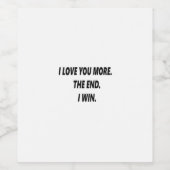 I Love You More Clean Typography  ワインラベル (シングルラベル)