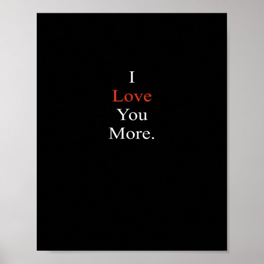 I Love You More Minimal Design  ポスター (正面)