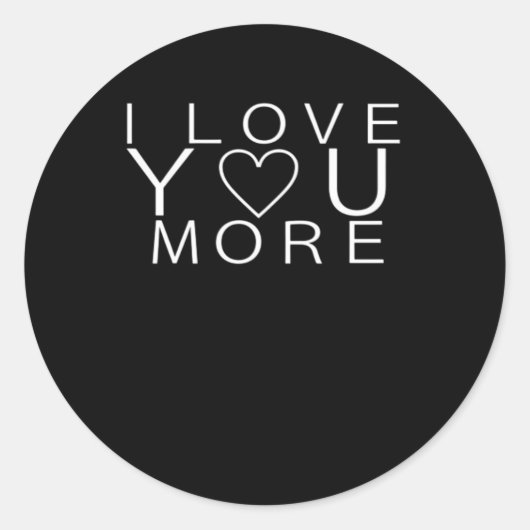 I Love You More Minimal Design  ラウンドシール (正面)
