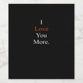 I Love You More Minimal Design  ワインラベル (シングルラベル)