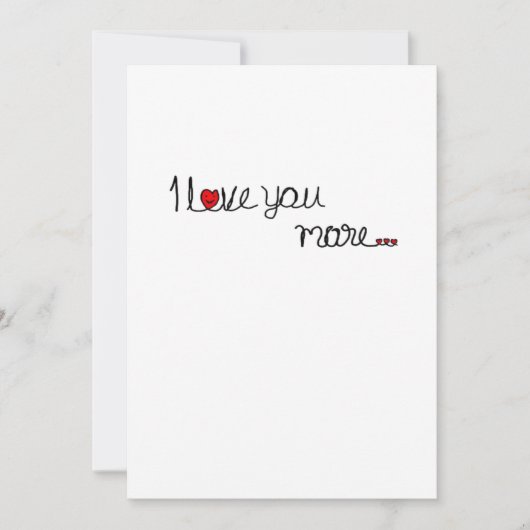 I Love You More Red Hearts Typography Design  シーズンカード (正面)
