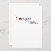 I Love You More Red Hearts Typography Design  シーズンカード (正面/裏面)