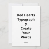 I Love You More Red Hearts Typography Design  シーズンカード (裏面)