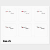 I Love You More Red Hearts Typography Design  スクエアシール (シート)