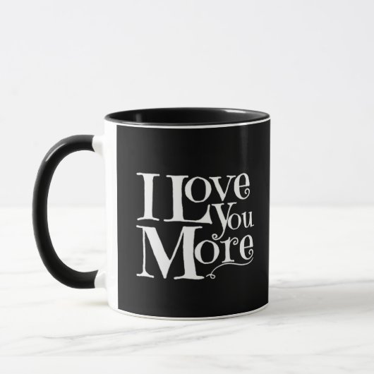 I Love You More Sweet Romantic Design マグカップ (左)