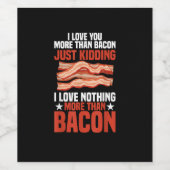 I Love You More Than Bacon Funny Breakfast Style  ワインラベル (シングルラベル)