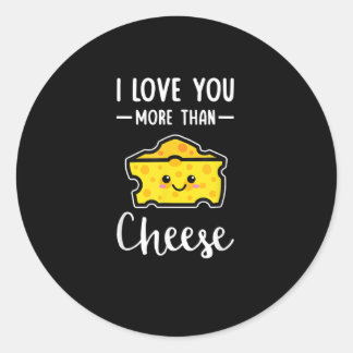 I Love You More Than Cheese Funny Kawaii Valentine ラウンドシール