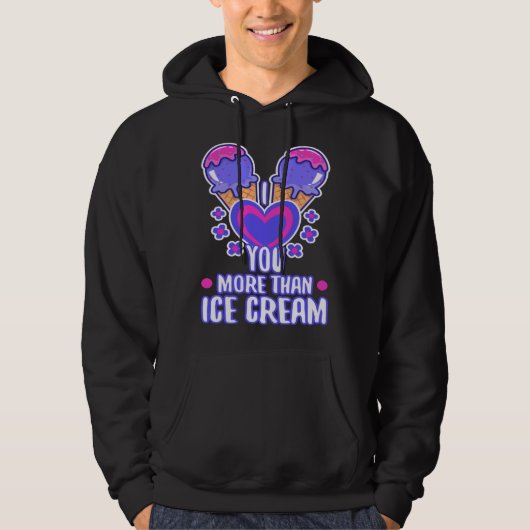 I love you more than ice cream  4 パーカ (正面)