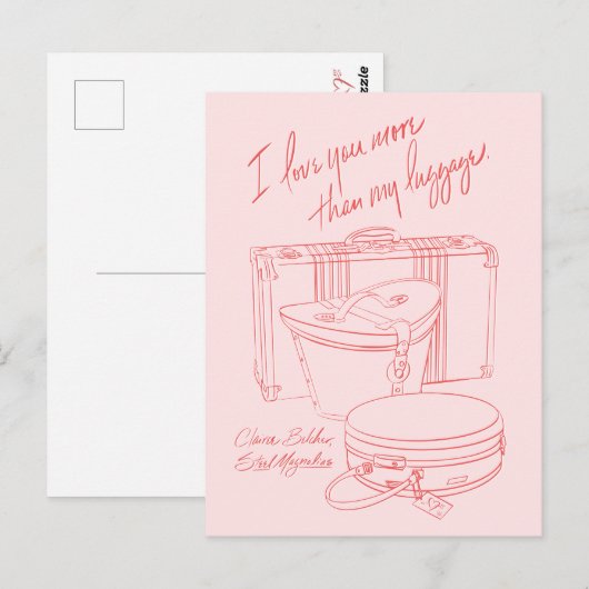 "I love you more than my luggage" Postcards ポストカード (正面/裏面)