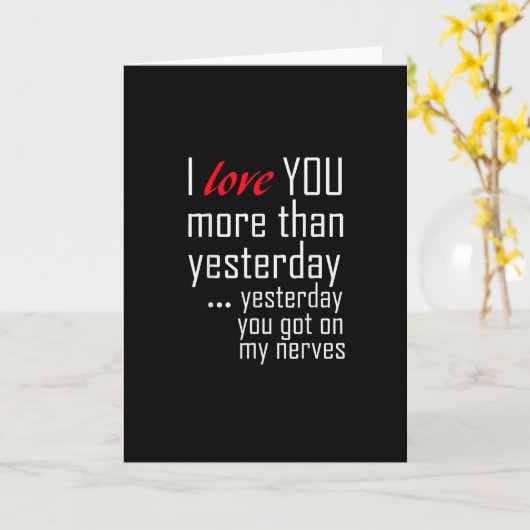 I Love You More Than Yesterday Romantic Design  カード (黄色い花)