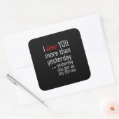 I Love You More Than Yesterday Romantic Design  スクエアシール (封筒)