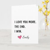 I Love You More The End I Win – Funny Husband カード (黄色い花)