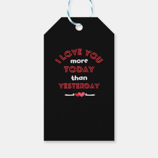 I Love You More Today Than Yesterday Romantic Quot ギフトタグ (正面)