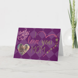 I Love You Mother's Dayフォトカード サンキューカード