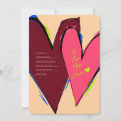 I Love You My Heart Abstract Brushstroke シーズンカード (正面)