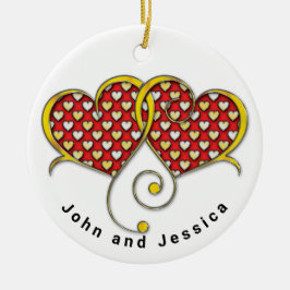 I Love You Noteカードデザイン セラミックオーナメント