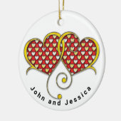 I Love You Noteカードデザイン セラミックオーナメント (左)