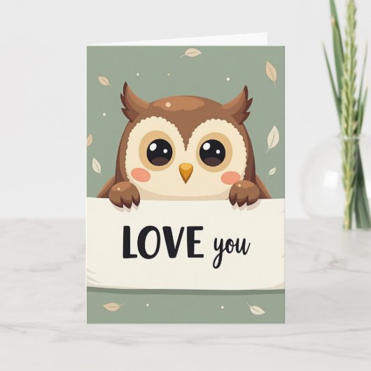 I Love You Owl Card カード (正面)