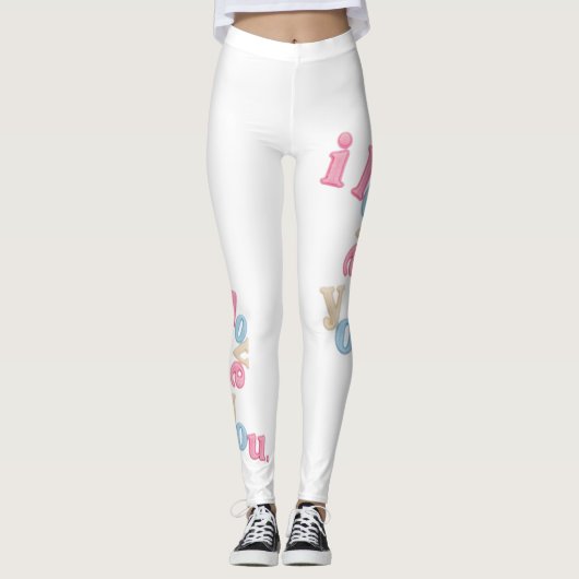 "i love you" Patch Art Leggings | Aesthetic Print レギンス (正面)