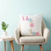 "i love you" Patch Art Pillow | Aesthetic Home Dec クッション (椅子)