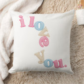 "i love you" Patch Art Pillow | Aesthetic Home Dec クッション (ブランケット)