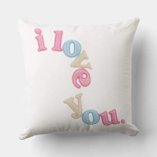 "i love you" Patch Art Pillow | Aesthetic Home Dec クッション (裏面)