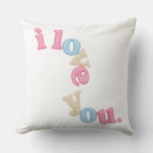 "i love you" Patch Art Pillow | Aesthetic Home Dec クッション (正面)