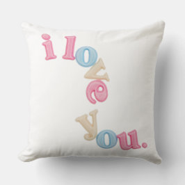 "i love you" Patch Art Pillow | Aesthetic Home Dec クッション