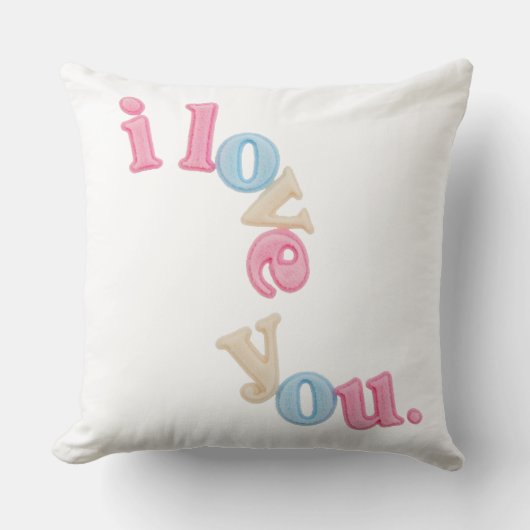 "i love you" Patch Art Pillow | Aesthetic Home Dec クッション (正面)