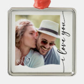 I Love You Photo Keepsake メタルオーナメント (正面)