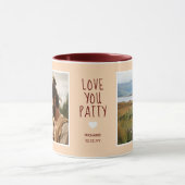 I Love You Photos モダン Peach C33 & White マグカップ (中央)