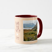 I Love You Photos モダン Peach C33 & White マグカップ (正面右)