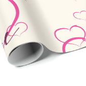 I Love You - Pink Floatingハート ラッピングペーパー (ロールコーナー)
