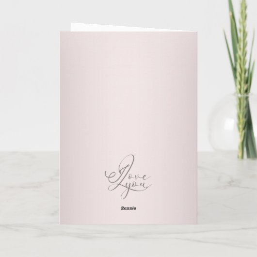 I Love You Pink Heart Photo Collage カード (裏面)