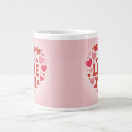 I Love You Pink Hearts Jumbo Mug ジャンボコーヒーマグカップ