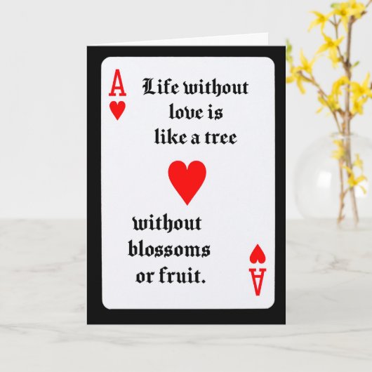 I LOVE YOU PLAYING CARD -- Greeting Card カード (黄色い花)