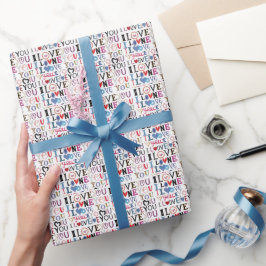 I love you printValentines Day Love Wrapping Paper ラッピングペーパー