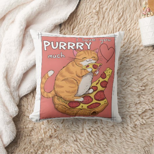 I Love You Purrry Much Funny Cat Lover Gift  クッション (ブランケット)