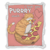 I Love You Purrry Much Funny Cat Lover Gift  シール (正面)