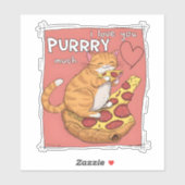 I Love You Purrry Much Funny Cat Lover Gift  シール (シート)