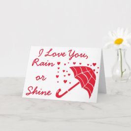 I Love You Rain or Shine Ambrellaハートカード カード